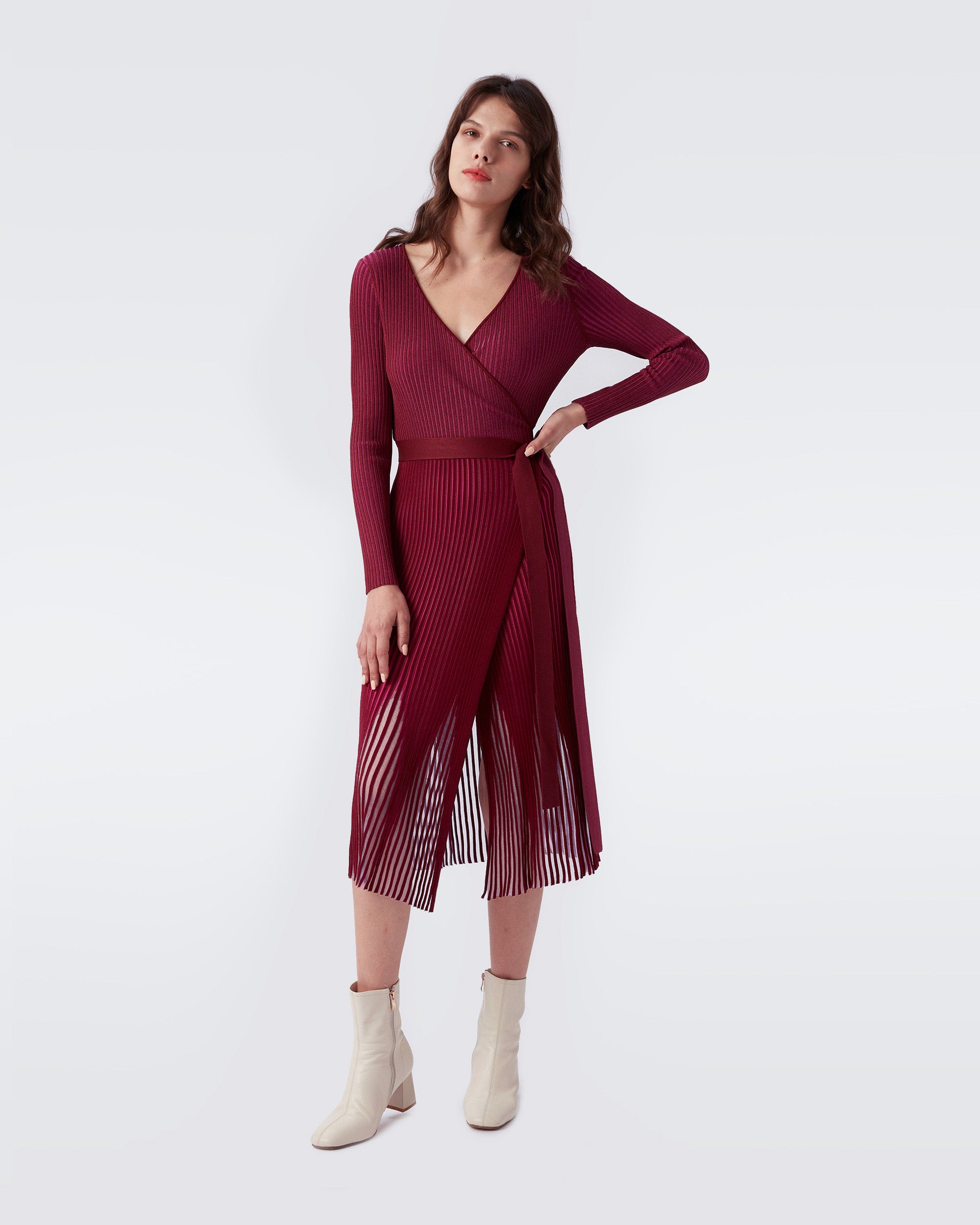 Dara Knit Midi Wrap Dress – Diane von ...